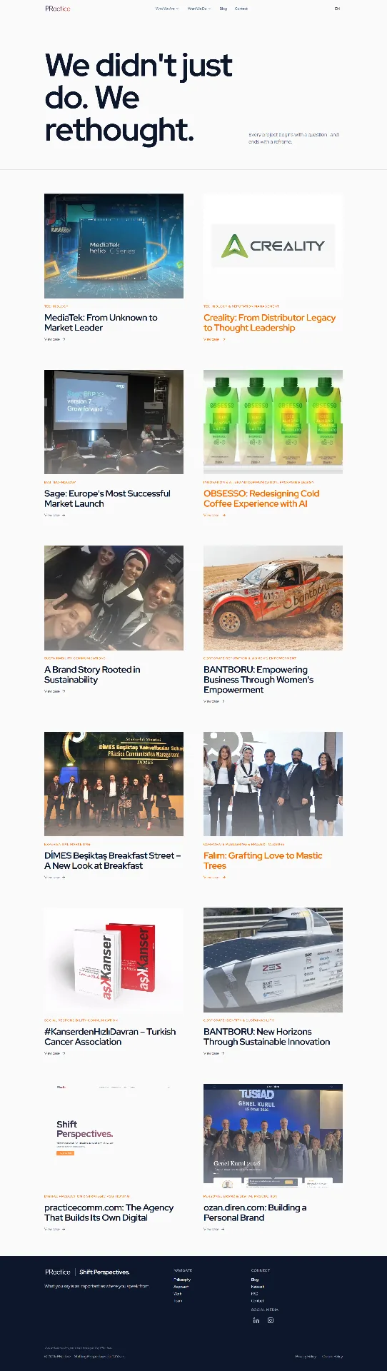 Work — Editorial magazine-style case studies